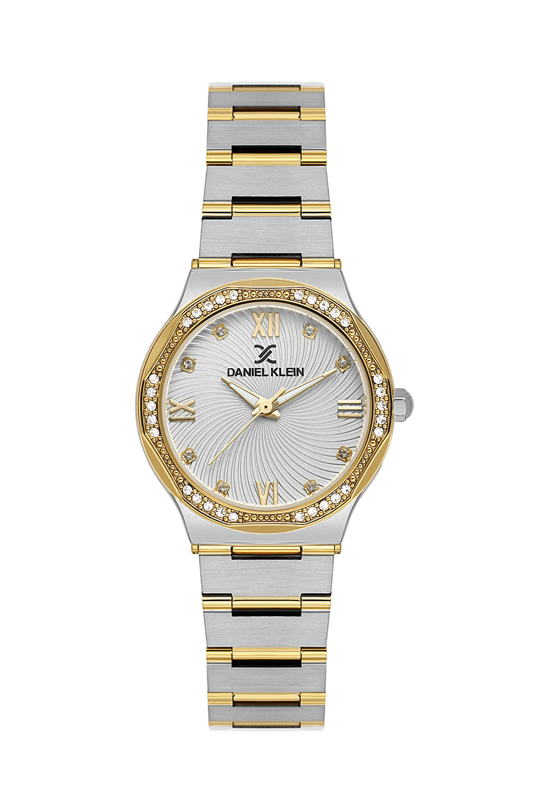 Daniel Klein Silver Dial Silver–Gold Strap Women’s Analog Watch DK.1.14101-3