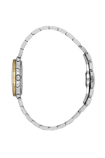 Daniel Klein Silver Dial Silver–Gold Strap Women’s Analog Watch DK.1.14101-3