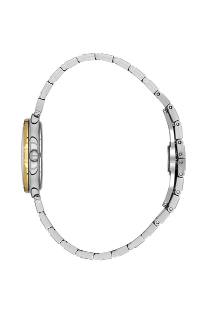 Daniel Klein Dark Green Dial Silver–Gold Strap Women’s Analog Watch DK.1.14101-4