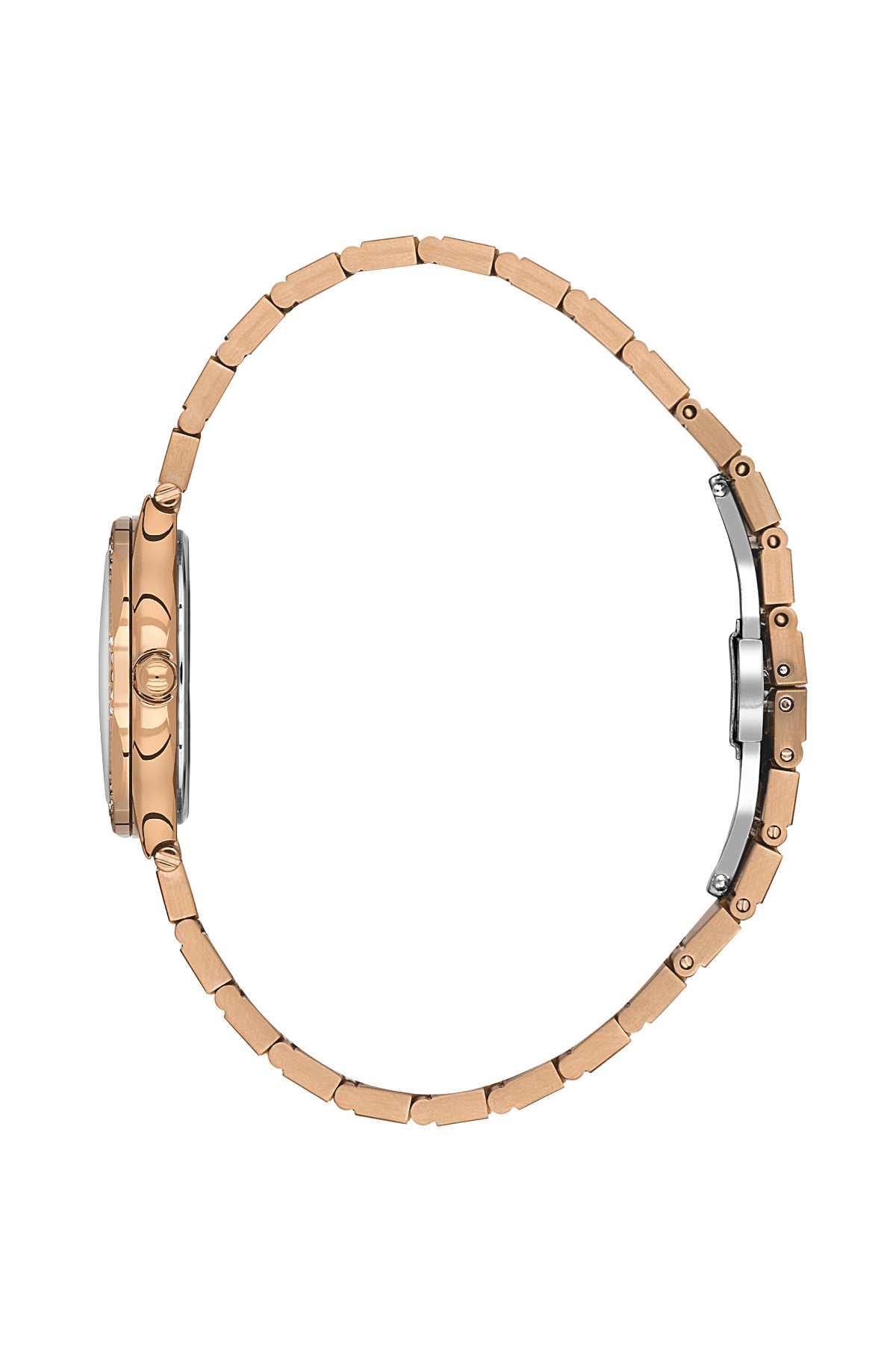 Daniel Klein Silver Dial Pink Rose Gold Strap Women’s Analog Watch DK.1.14101-5