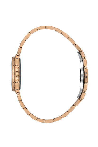 Daniel Klein Silver Dial Pink Rose Gold Strap Women’s Analog Watch DK.1.14101-5