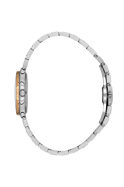 Daniel Klein Warm Grey Dial Silver–Rose Gold Strap Women’s Analog Watch DK.1.14101-6