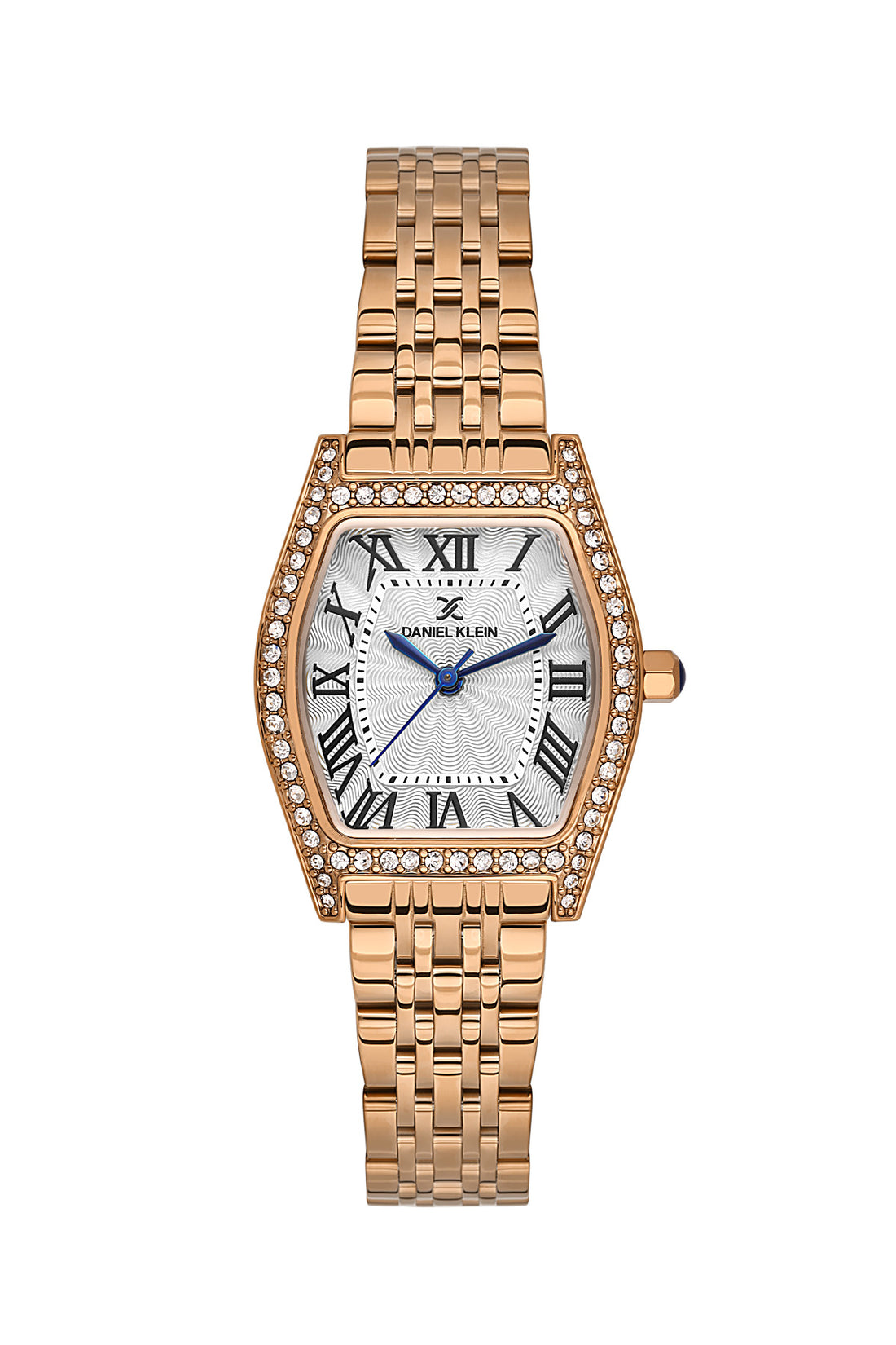 Daniel Klein Silver Dial Pink Rose Gold Strap Women’s Analog Watch DK.1.14106-5
