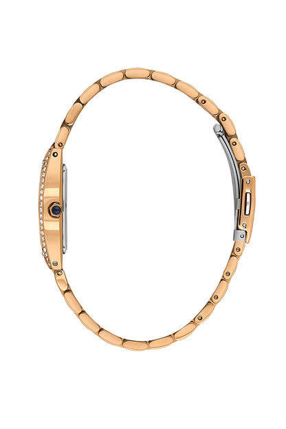 Daniel Klein Silver Dial Pink Rose Gold Strap Women’s Analog Watch DK.1.14106-5