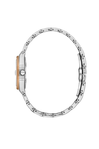 Daniel Klein Dark Brown Dial Silver–Rose Gold Strap Women’s Analog Watch DK.1.14109-6