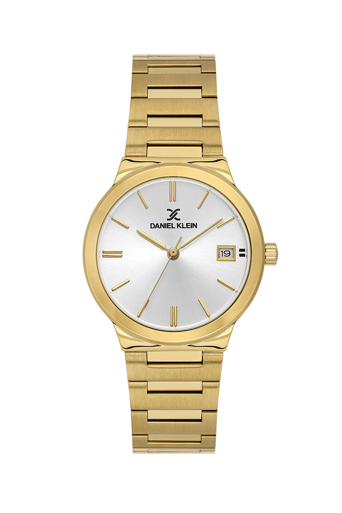 Daniel Klein Silver Dial Gold Strap Women’s Analog Watch DK.1.14110-2