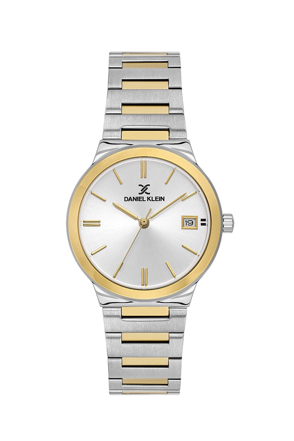 Daniel Klein Silver Dial Silver–Gold Strap Women’s Analog Watch DK.1.14110-3