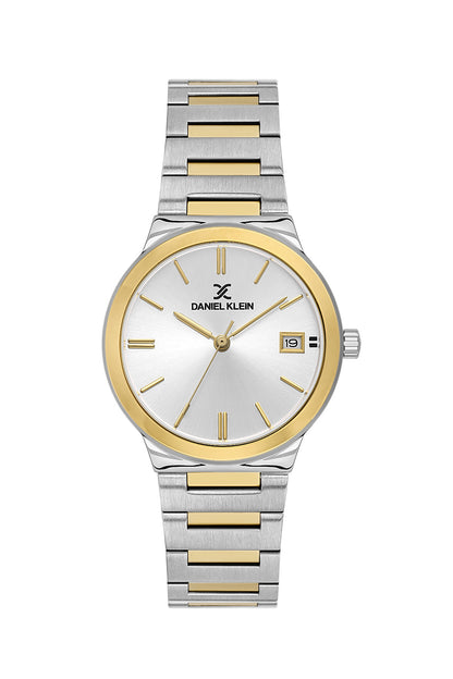 Daniel Klein Silver Dial Silver–Gold Strap Women’s Analog Watch DK.1.14110-3
