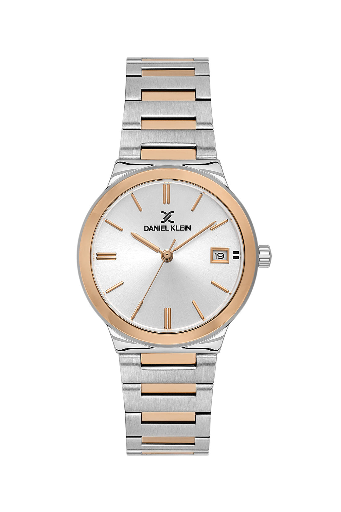 Daniel Klein Silver Dial Silver–Rose Gold Strap Women’s Analog Watch DK.1.14110-6