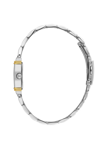 Daniel Klein Dark Green Dial Silver–Gold Strap Women’s Analog Watch DK.1.14115-4