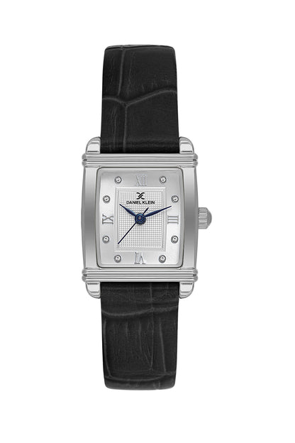 Daniel Klein Silver Dial Black Strap Women’s Analog Watch DK.1.14116-1