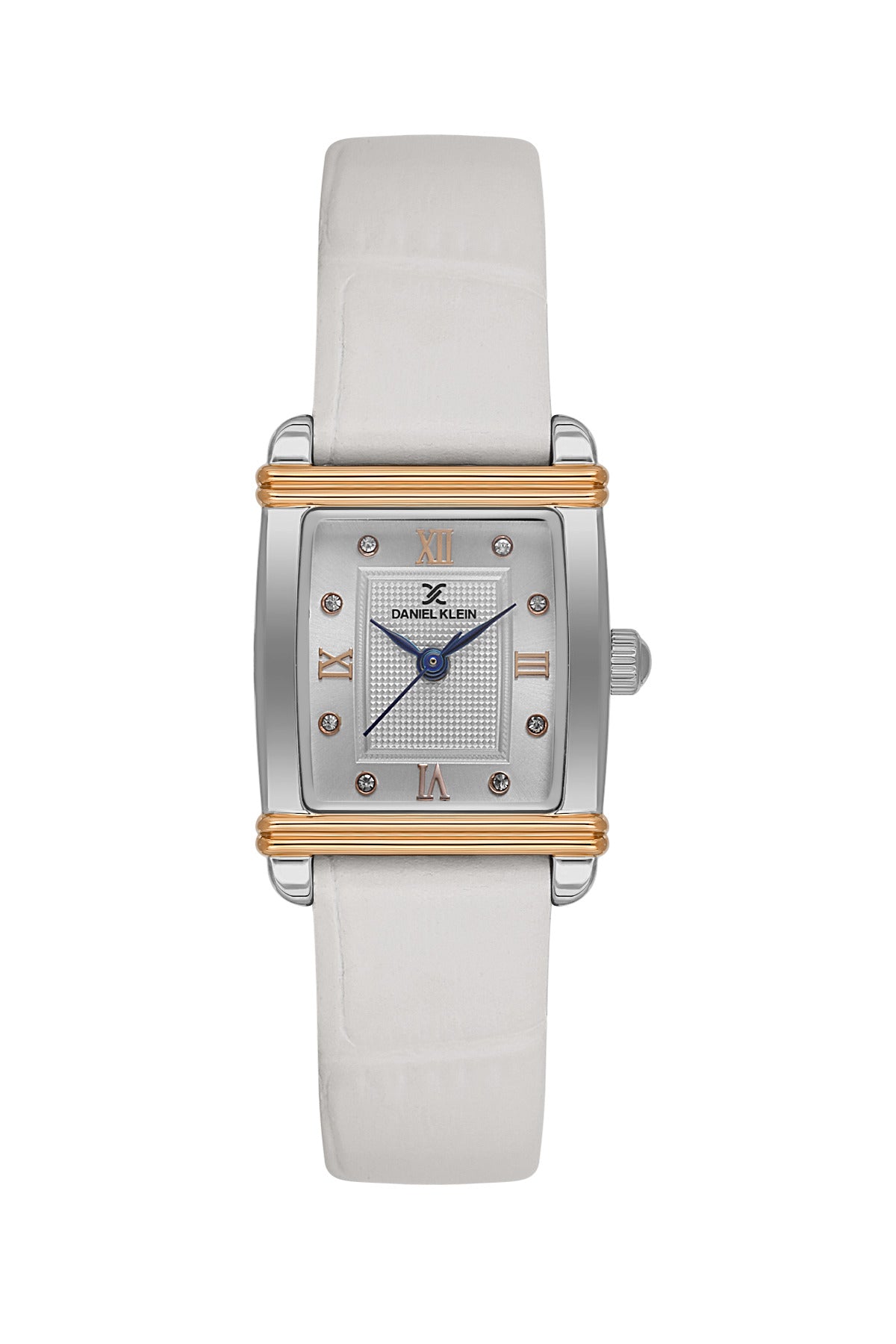 Daniel Klein Silver Dial White Strap Women’s Analog Watch DK.1.14116-5