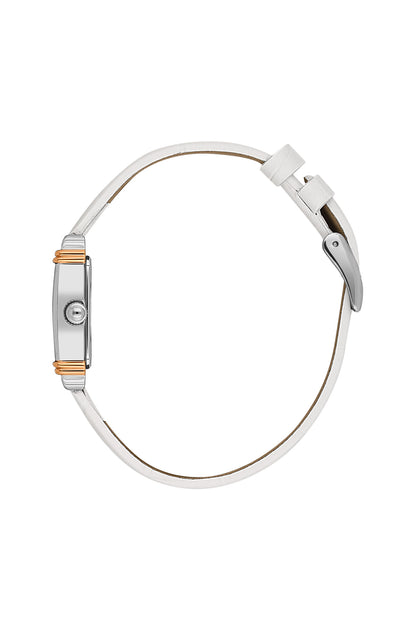 Daniel Klein Silver Dial White Strap Women’s Analog Watch DK.1.14116-5