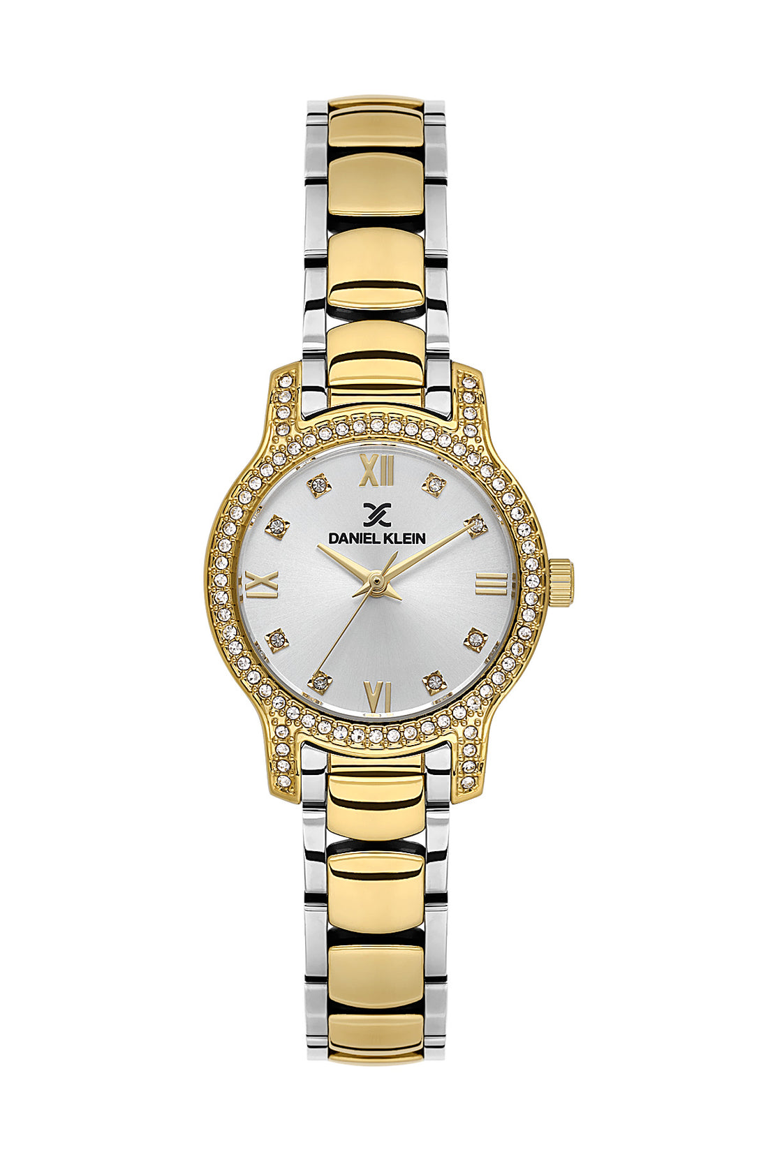 Daniel Klein Silver Dial Silver–Gold Strap Women’s Analog Watch DK.1.14118-4