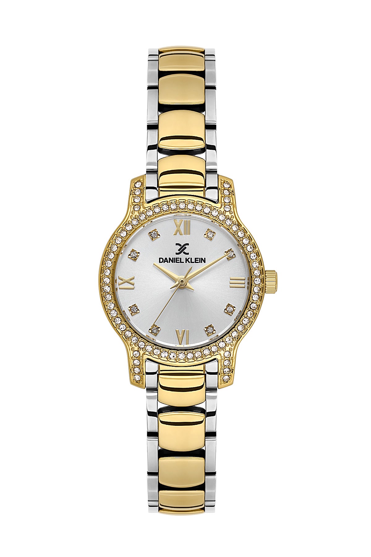 Daniel Klein Silver Dial Silver–Gold Strap Women’s Analog Watch DK.1.14118-4