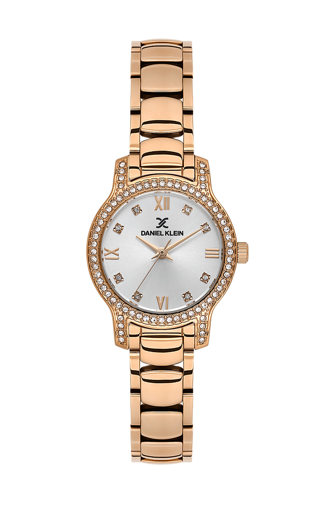 Daniel Klein Silver Dial Pink Rose Gold Strap Women’s Analog Watch DK.1.14118-5