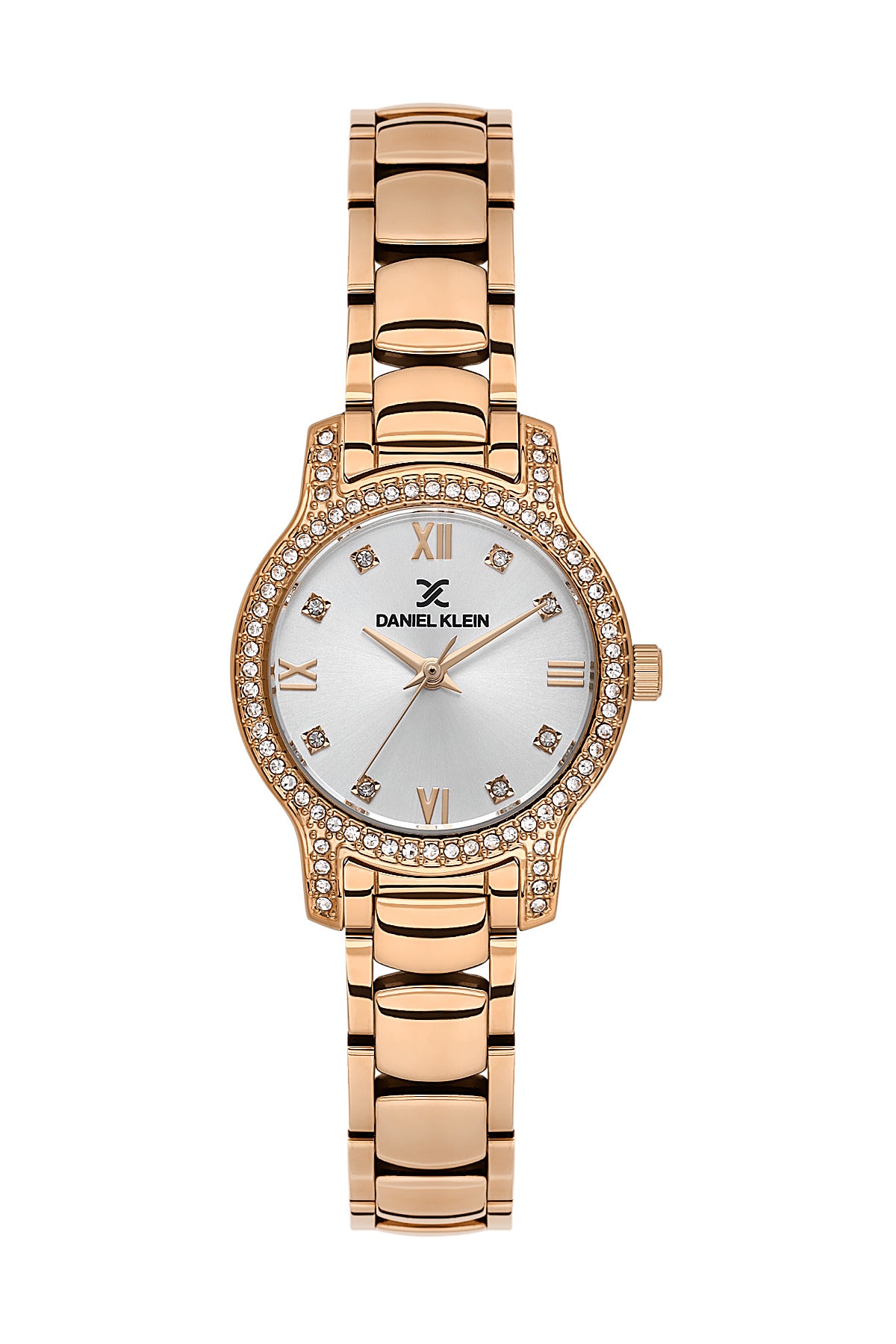 Daniel Klein Silver Dial Pink Rose Gold Strap Women’s Analog Watch DK.1.14118-5