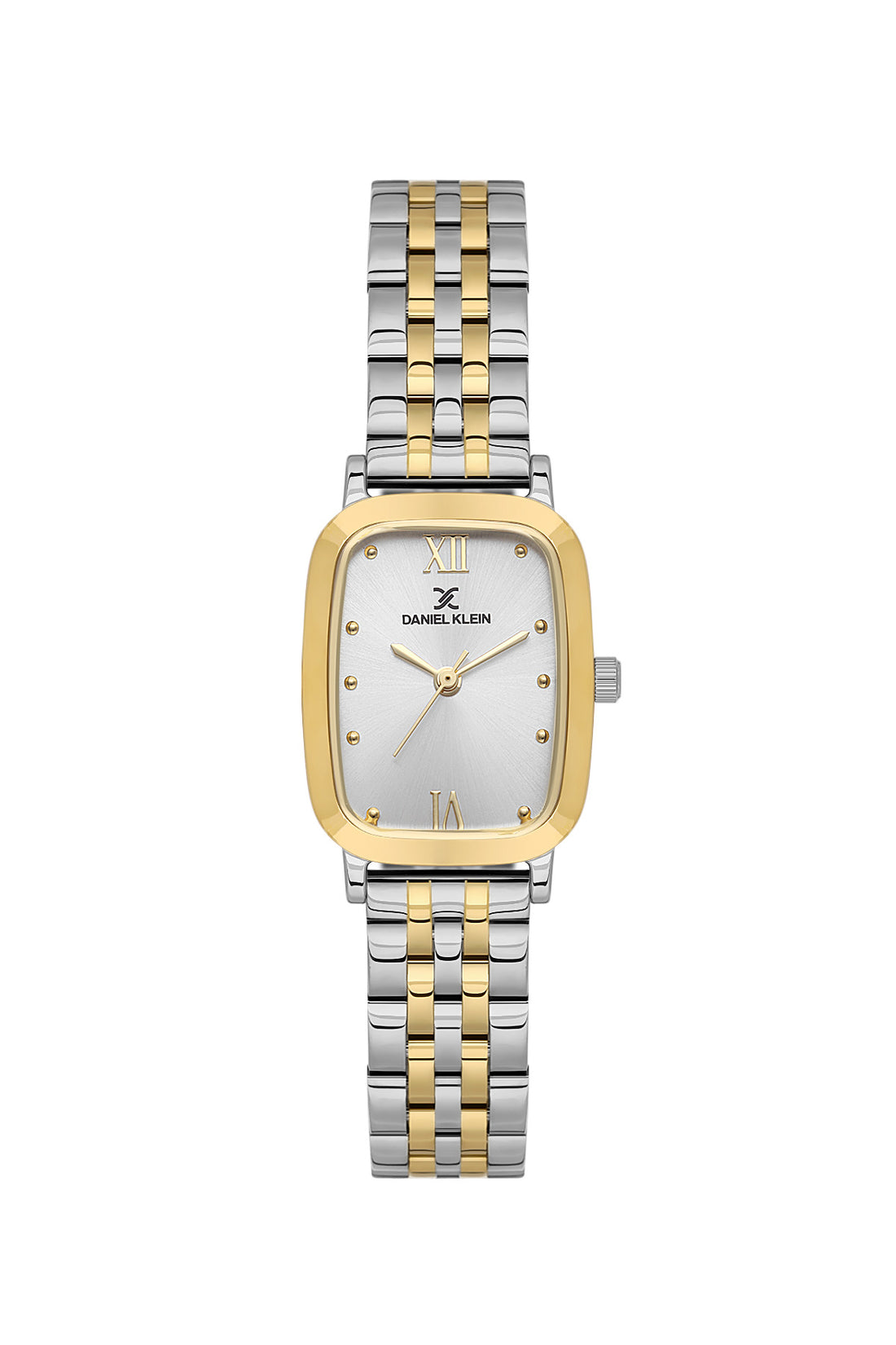 Daniel Klein Silver Dial Two-Tone Strap Women’s Analog Watch DK.1.14127-4