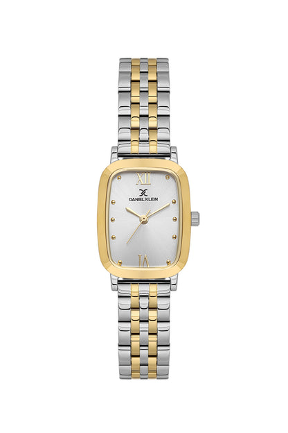 Daniel Klein Silver Dial Two-Tone Strap Women’s Analog Watch DK.1.14127-4