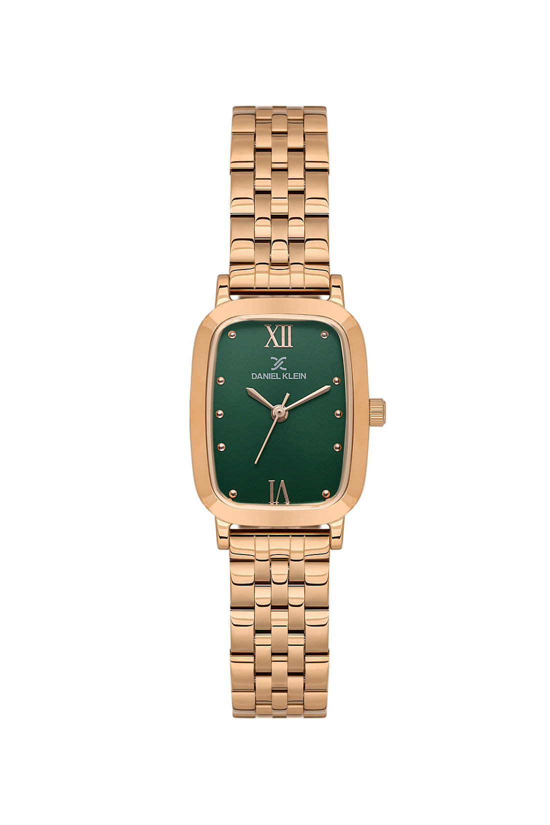 Daniel Klein Dark Green Dial Rose Gold-Tone Women’s Analog Watch DK.1.14127-5