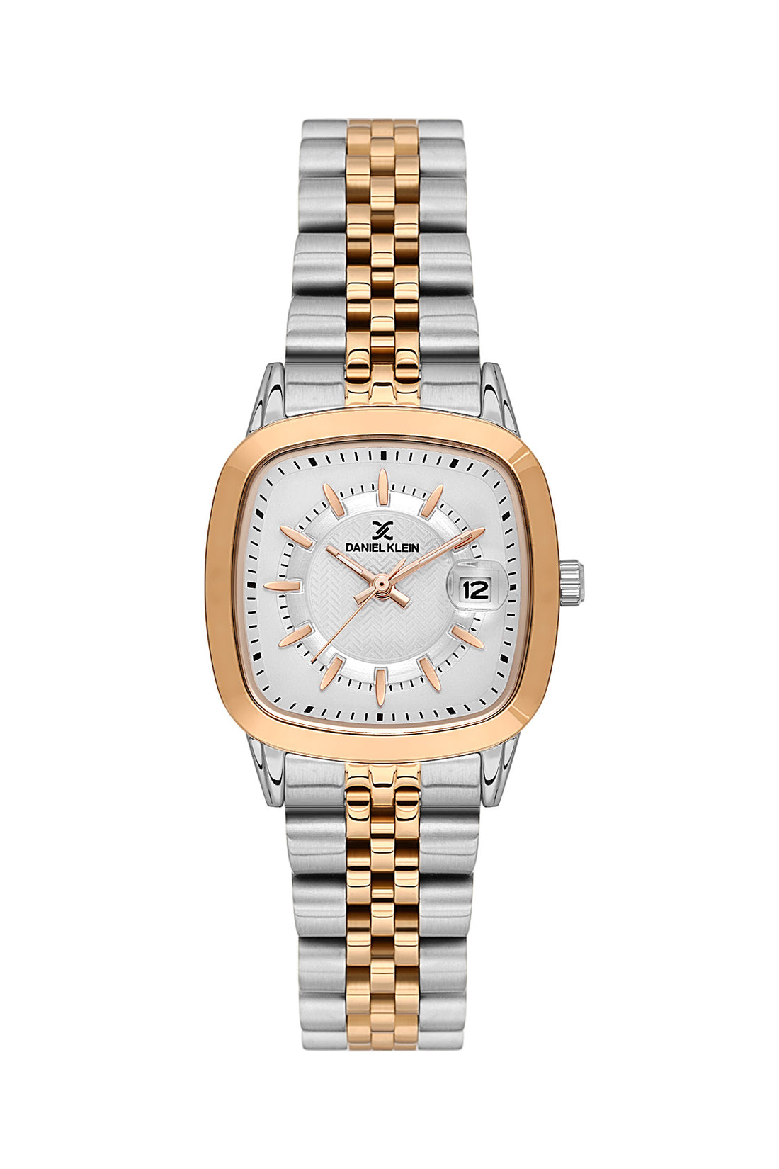 Daniel Klein Silver Dial Dual-Tone Women’s Analog Watch DK.1.14129-6