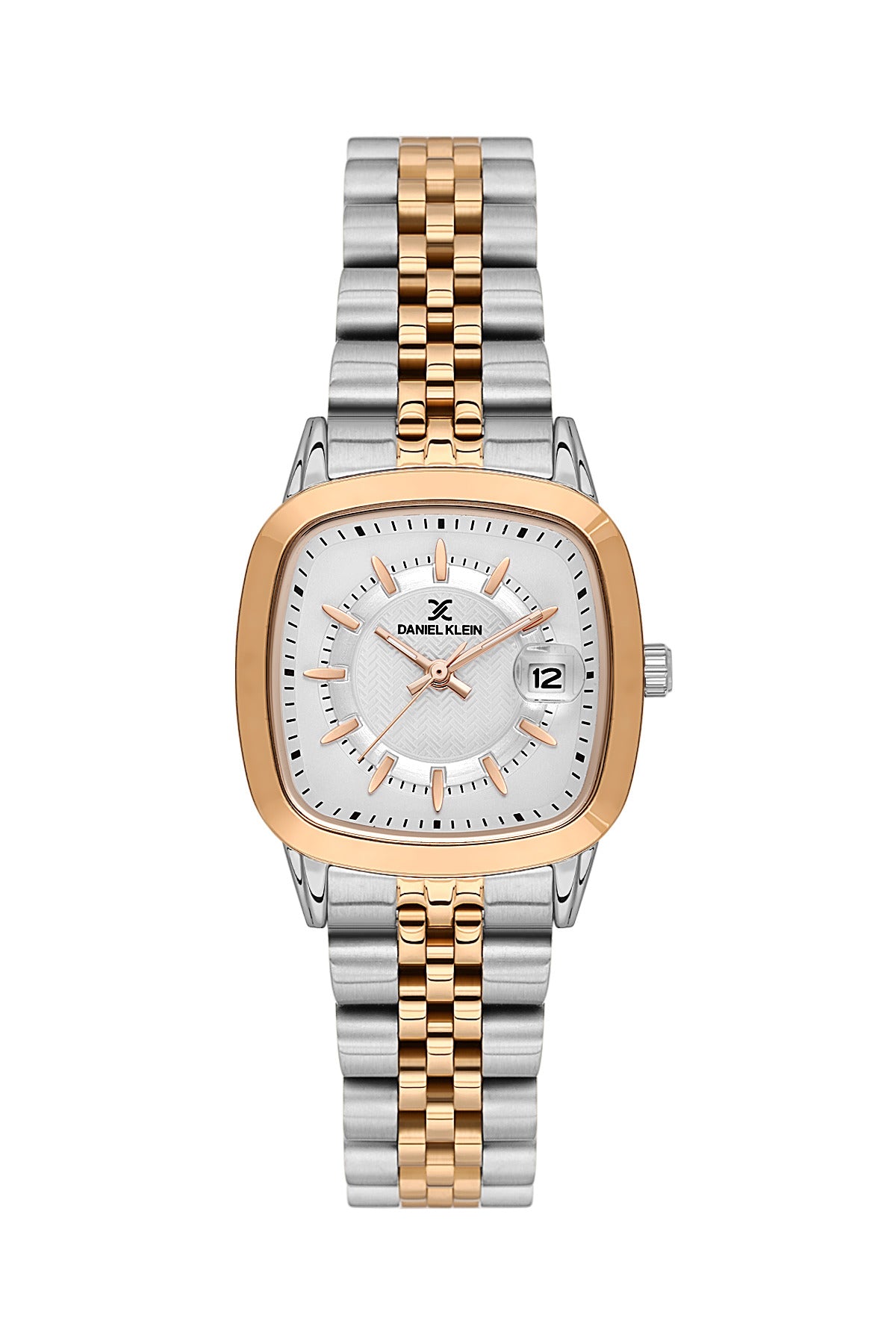 Daniel Klein Silver Dial Dual-Tone Women’s Analog Watch DK.1.14129-6