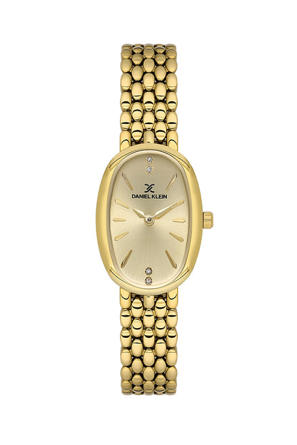 Daniel Klein Light Champagne Dial Gold-Tone Women’s Analog Watch DK.1.14130-2