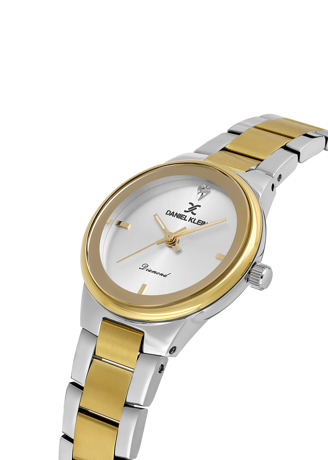 Daniel Klein Silver Dial Dual-Tone Women’s Analog Watch DK.1.14136-3