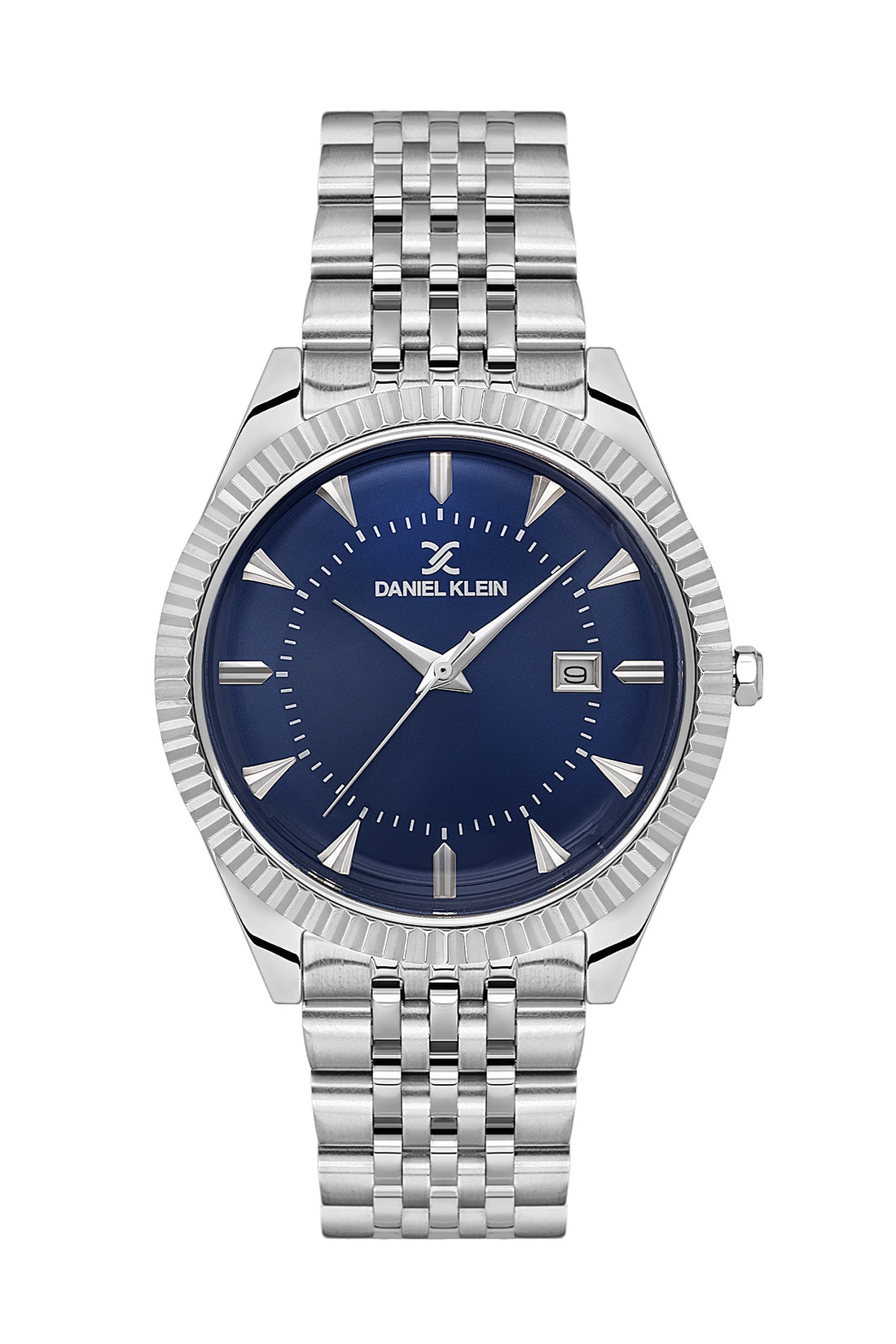 Daniel Klein Dark Blue Dial Silver Strap Men’s Analog Watch DK.1.14139-3