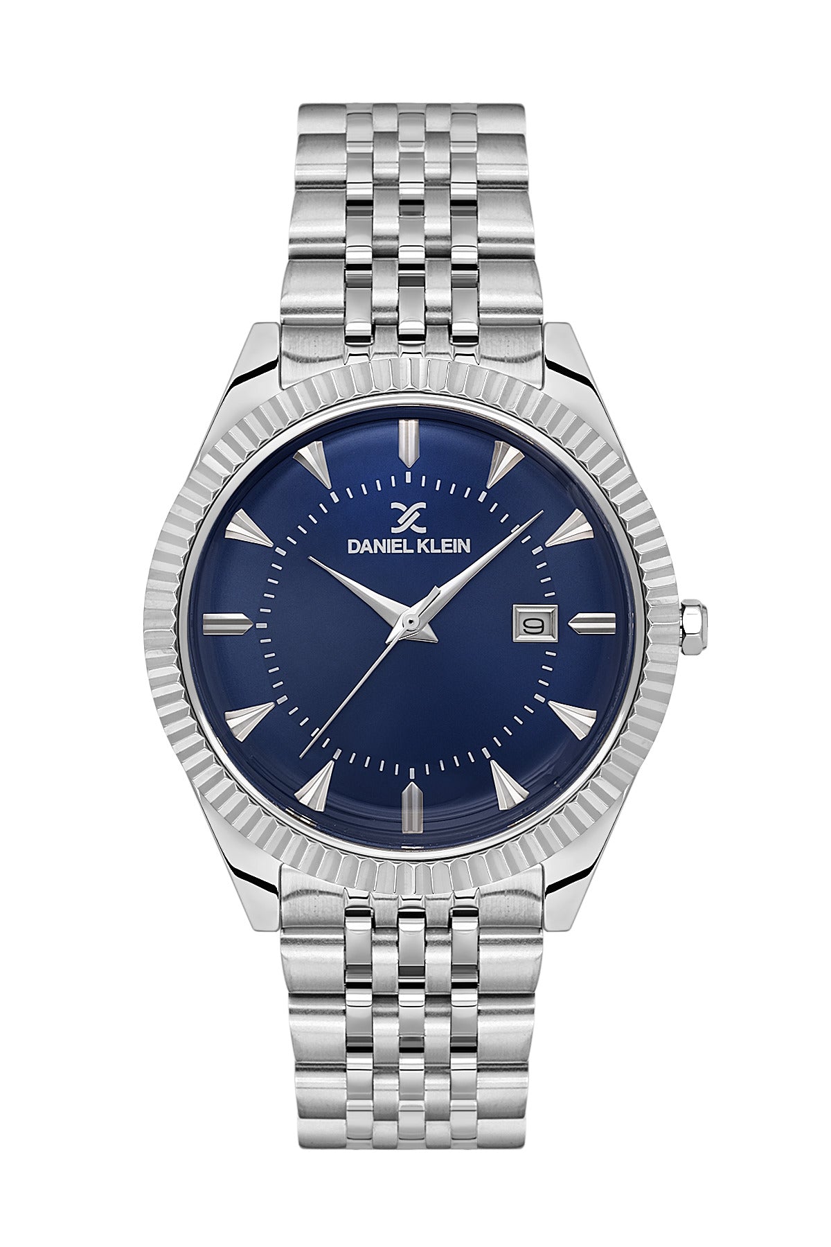 Daniel Klein Dark Blue Dial Silver Strap Men’s Analog Watch DK.1.14139-3