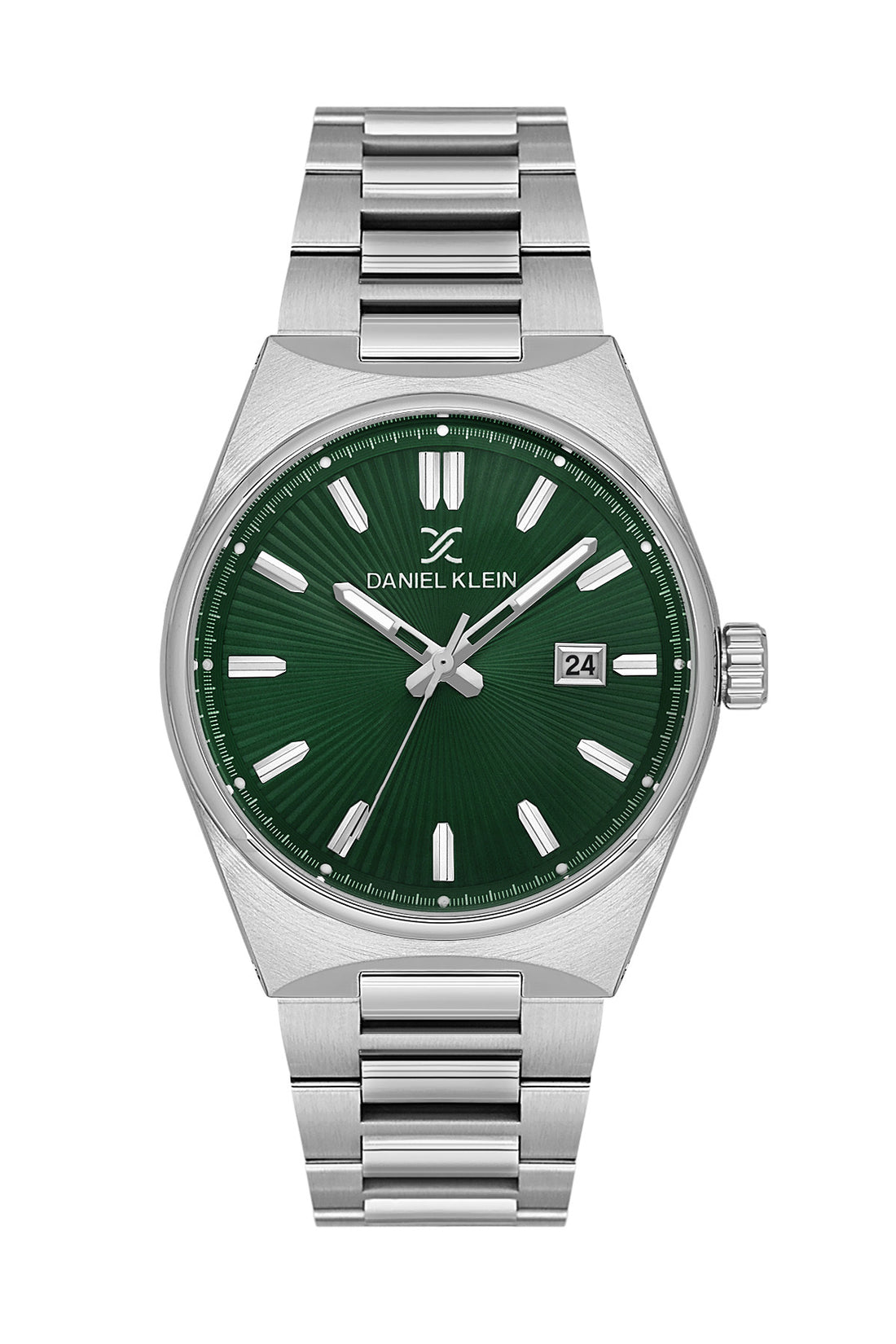Daniel Klein Dark Green Dial Silver Strap Men’s Analog Watch DK.1.14140-4