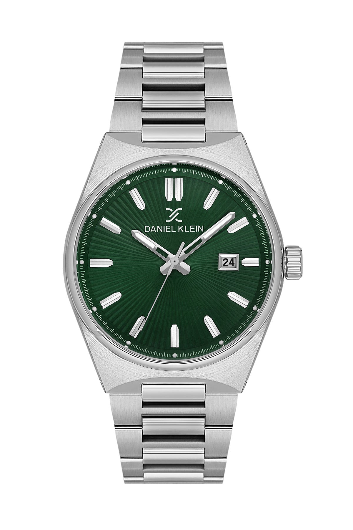 Daniel Klein Dark Green Dial Silver Strap Men’s Analog Watch DK.1.14140-4