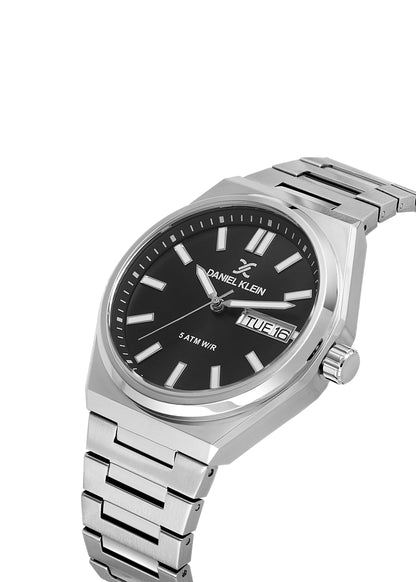 Daniel Klein Gun Black Dial Silver Strap Men’s Analog Watch DK.1.14150-2