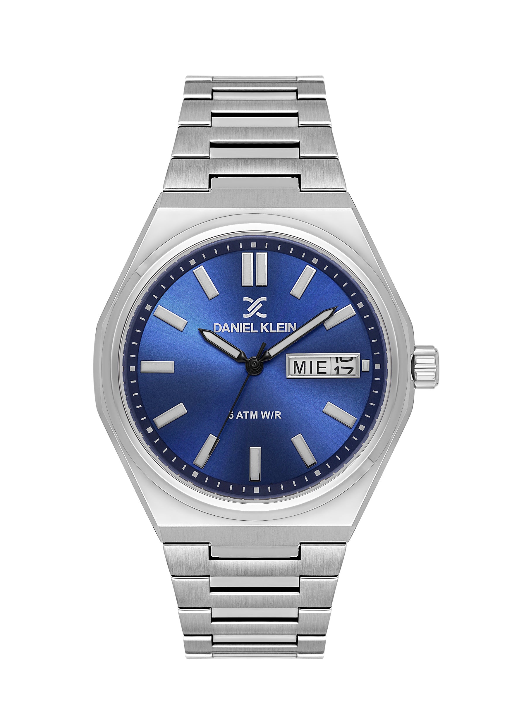 Daniel Klein D.Blue Dial Silver Strap Men’s Analog Watch DK.1.14150-3