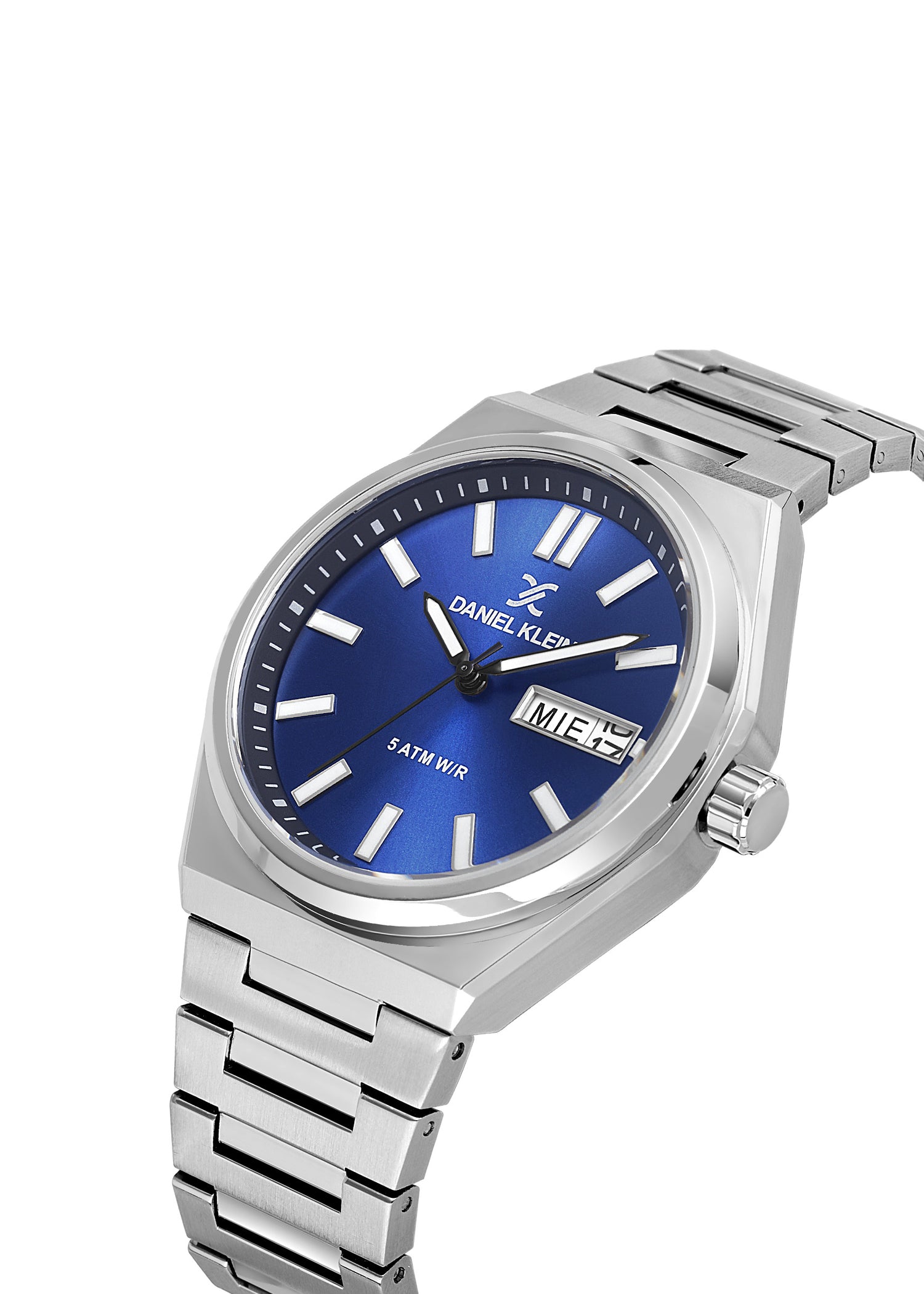 Daniel Klein D.Blue Dial Silver Strap Men’s Analog Watch DK.1.14150-3