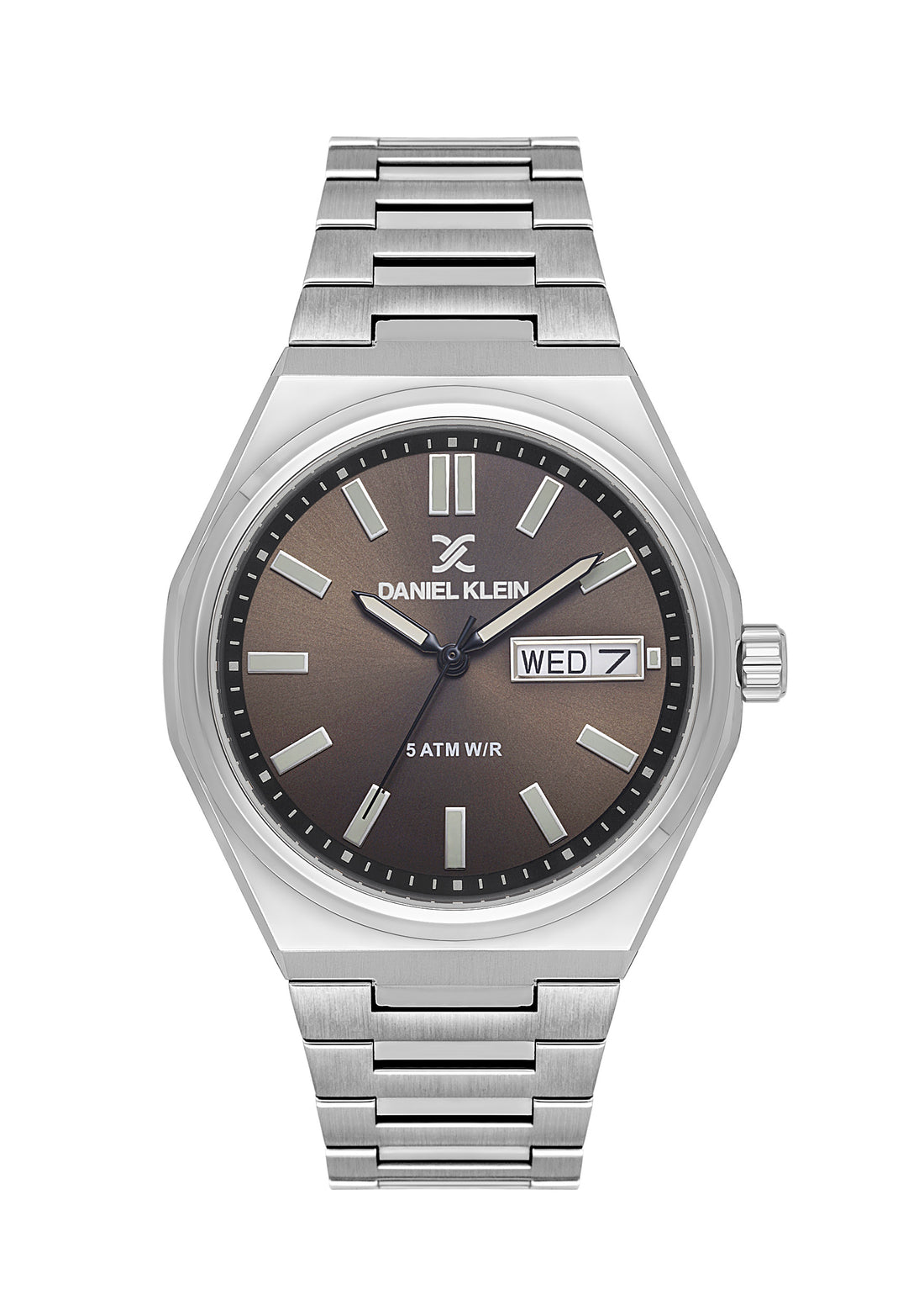 Daniel Klein D.Brown Dial Silver Strap Men’s Analog Watch DK.1.14150-4