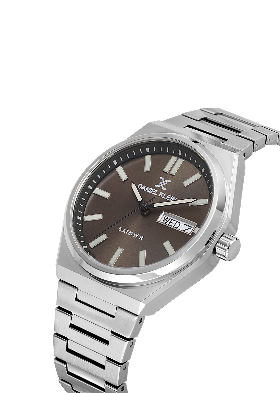 Daniel Klein D.Brown Dial Silver Strap Men’s Analog Watch DK.1.14150-4