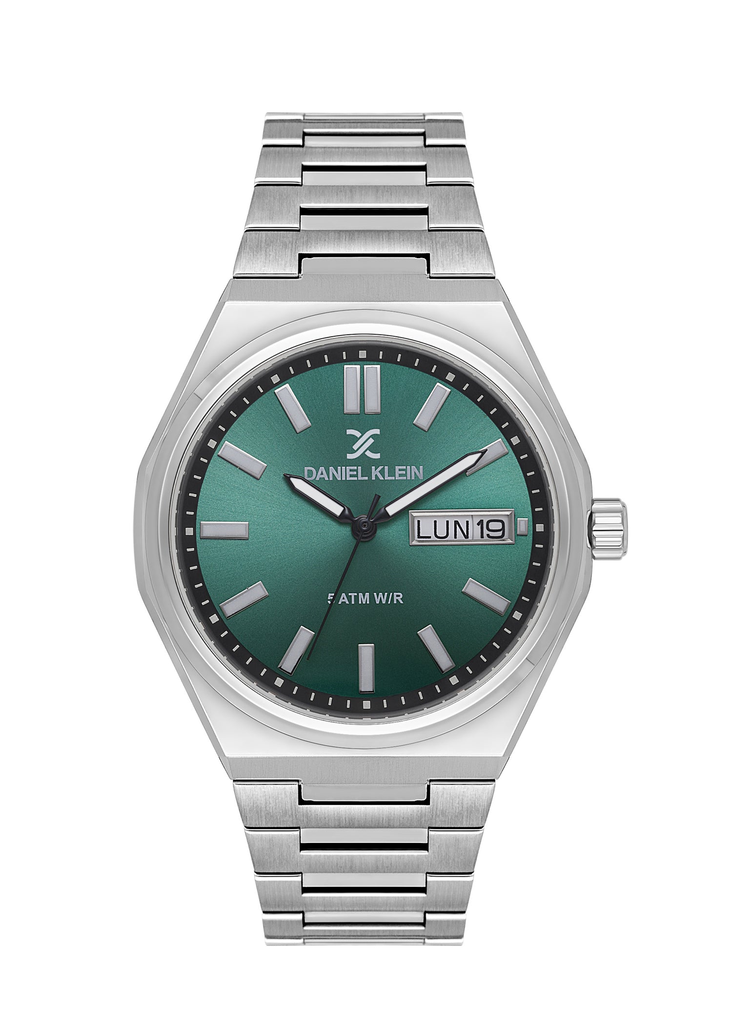 Daniel Klein Green Dial Silver Strap Men’s Analog Watch DK.1.14150-5
