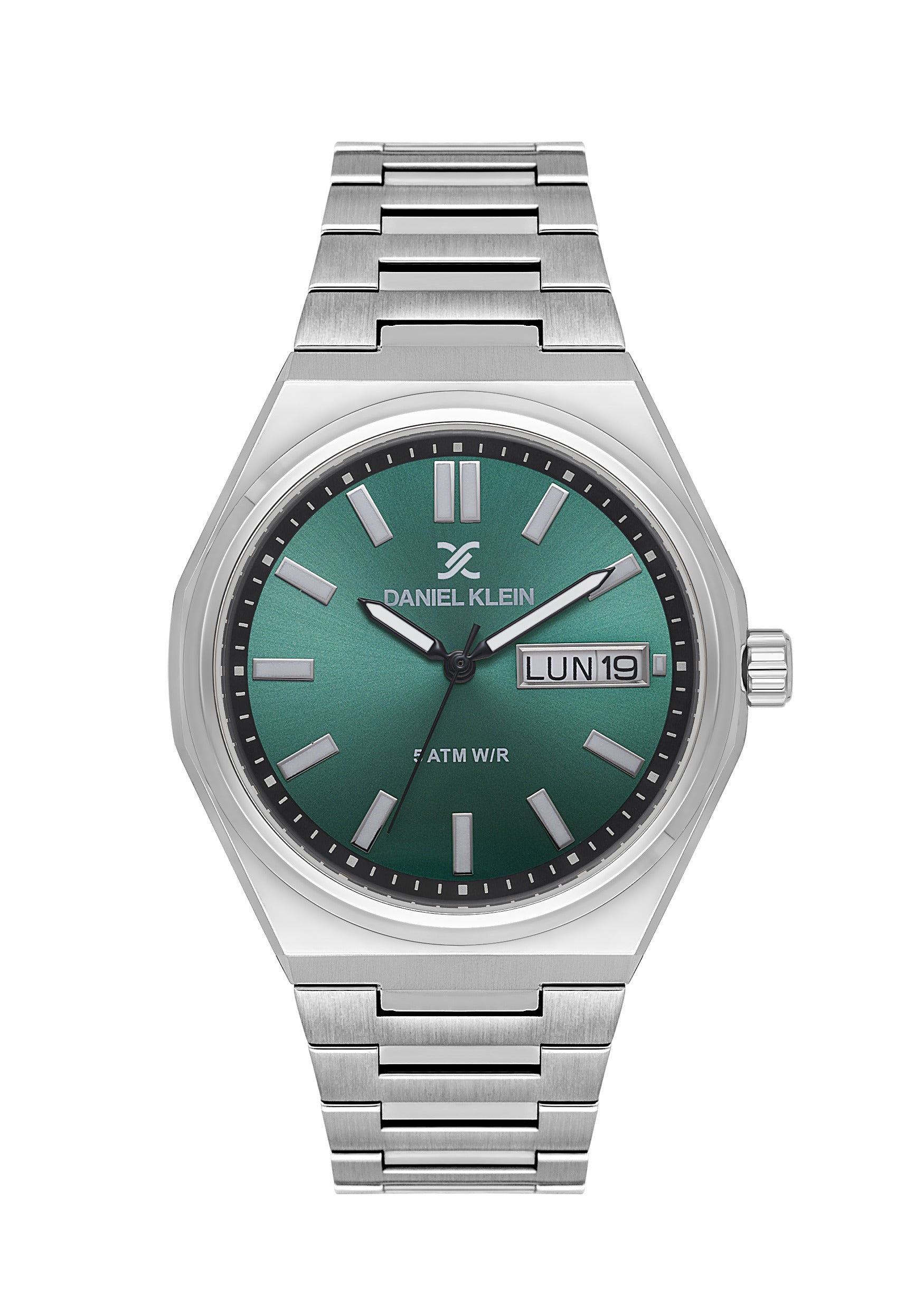 Daniel Klein Green Dial Silver Strap Men’s Analog Watch DK.1.14150-5