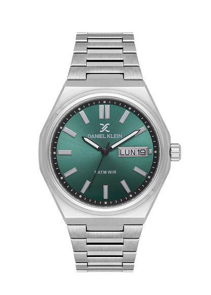 Daniel Klein Green Dial Silver Strap Men’s Analog Watch DK.1.14150-5