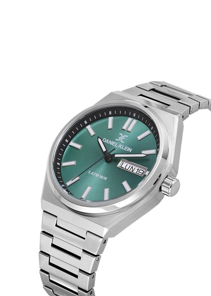 Daniel Klein Green Dial Silver Strap Men’s Analog Watch DK.1.14150-5