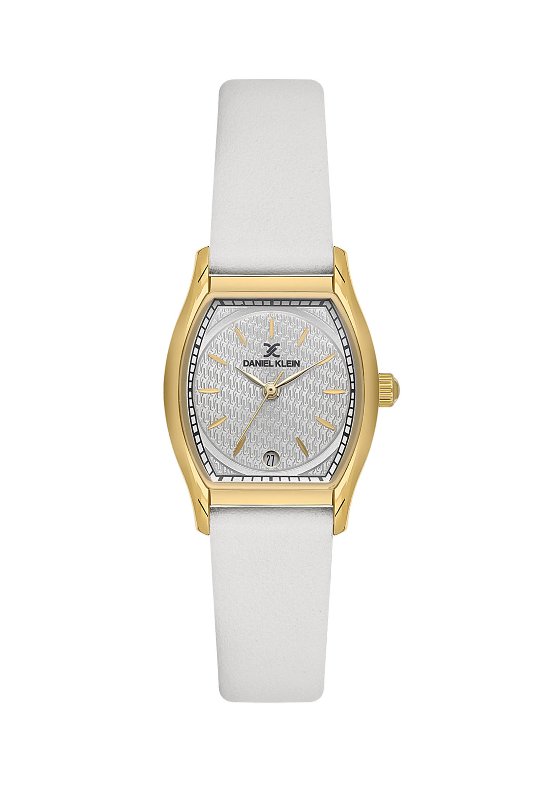 Daniel Klein Silver Dial White Strap Women’s Analog Watch DK.1.14152-3