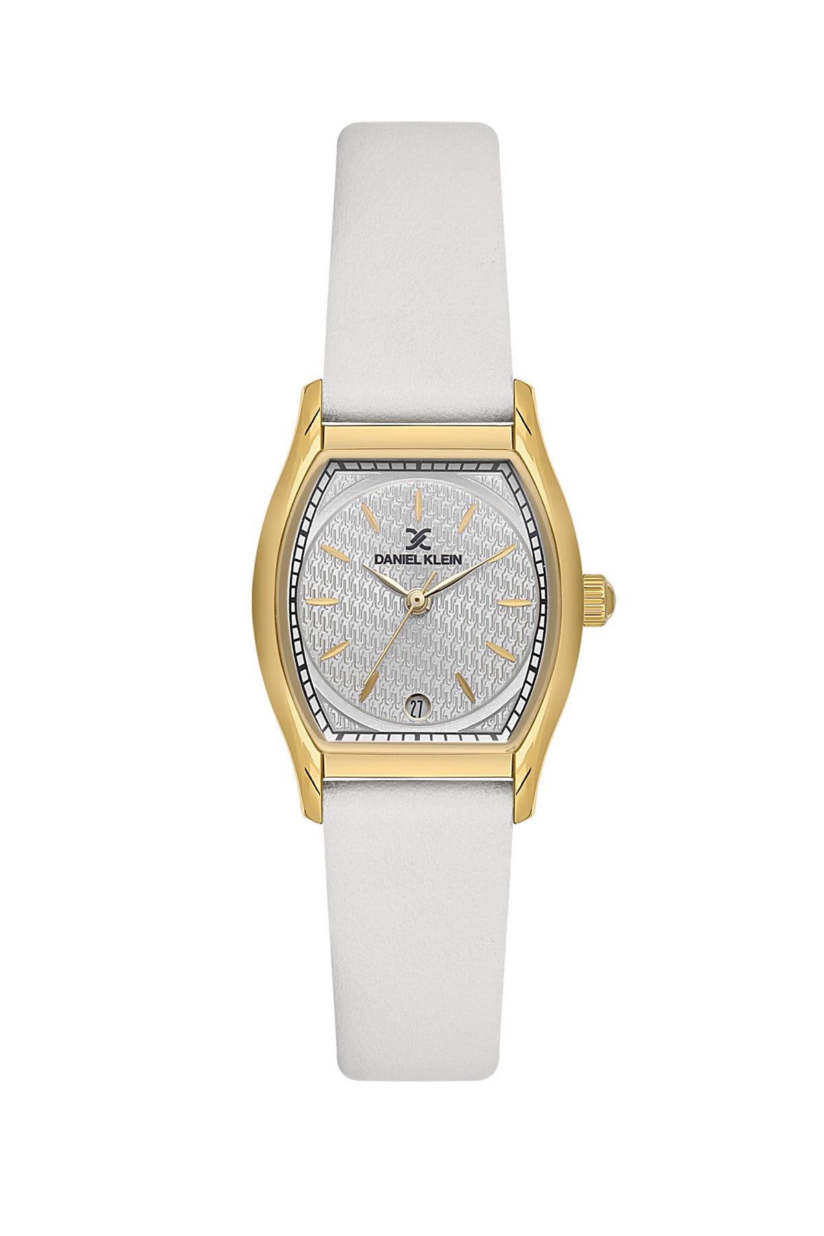 Daniel Klein Silver Dial White Strap Women’s Analog Watch DK.1.14152-3