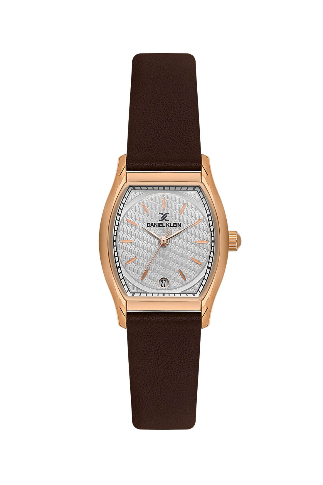 Daniel Klein Silver Dial &amp; Brown Strap Women’s Analog Watch DK.1.14152-5