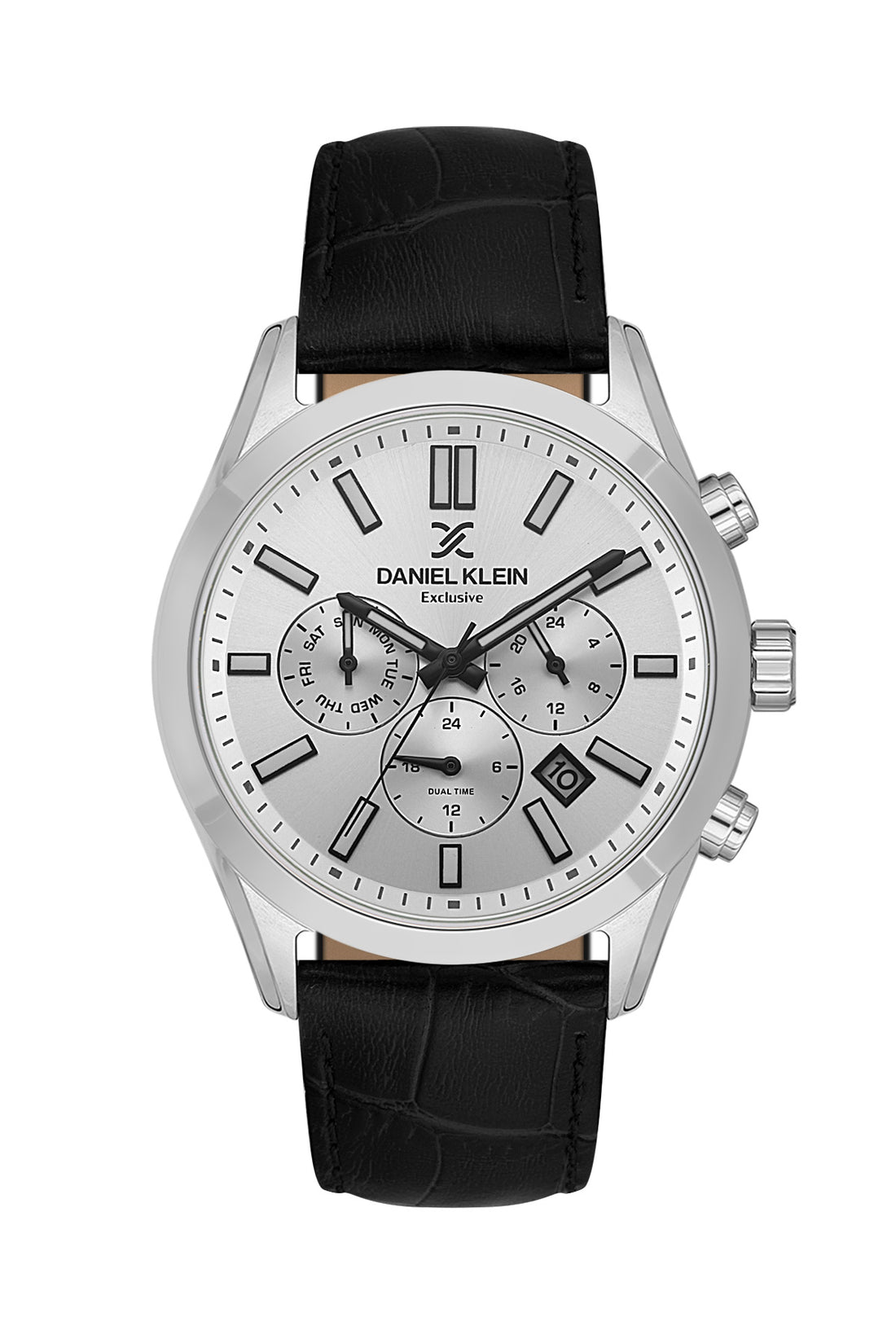 Daniel Klein Exclusive Silver Dial Black Strap Men’s Analog Watch DK.1.14212-1