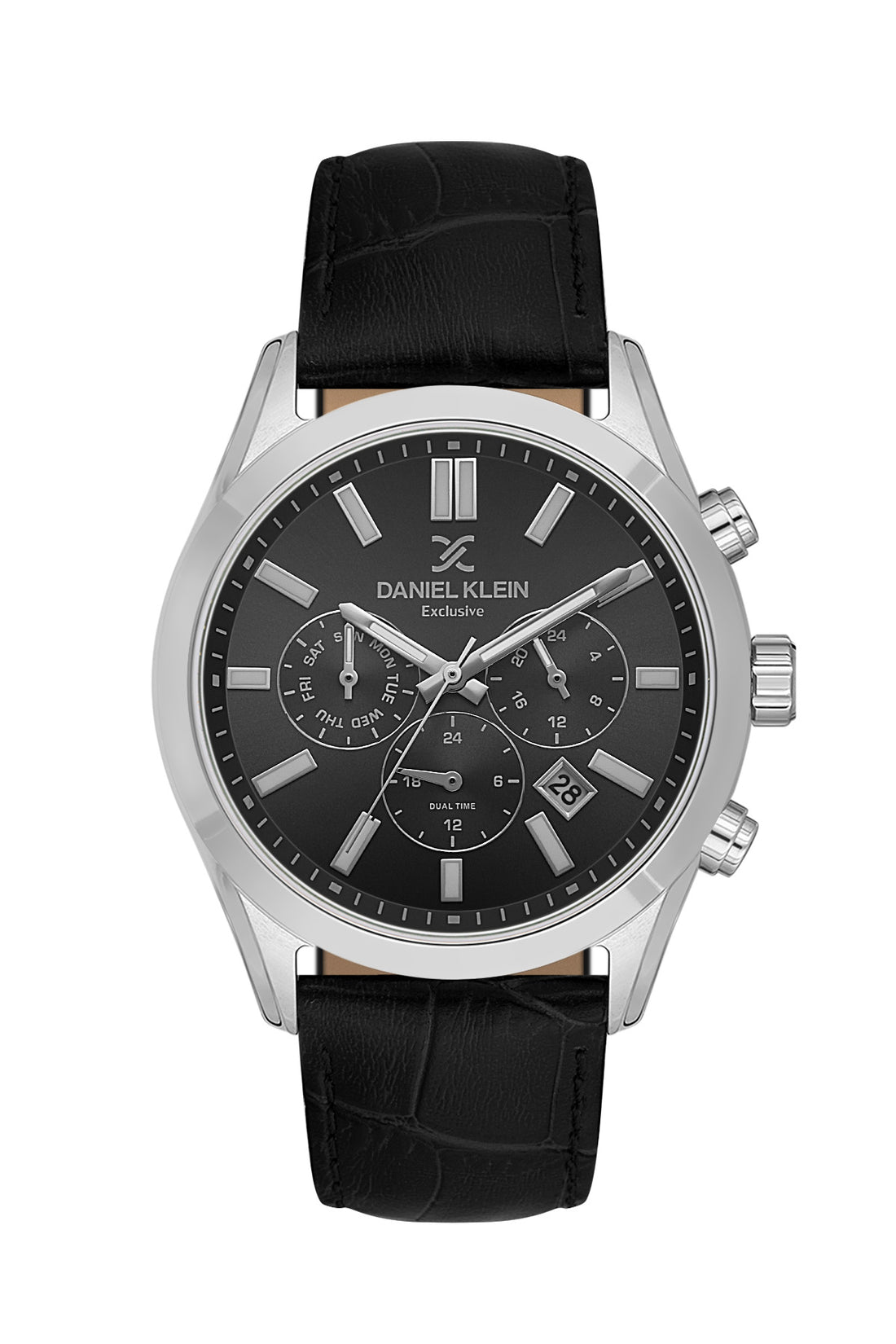 Daniel Klein Exclusive Gun Black Dial Black Strap Men’s Analog Watch DK.1.14212-2