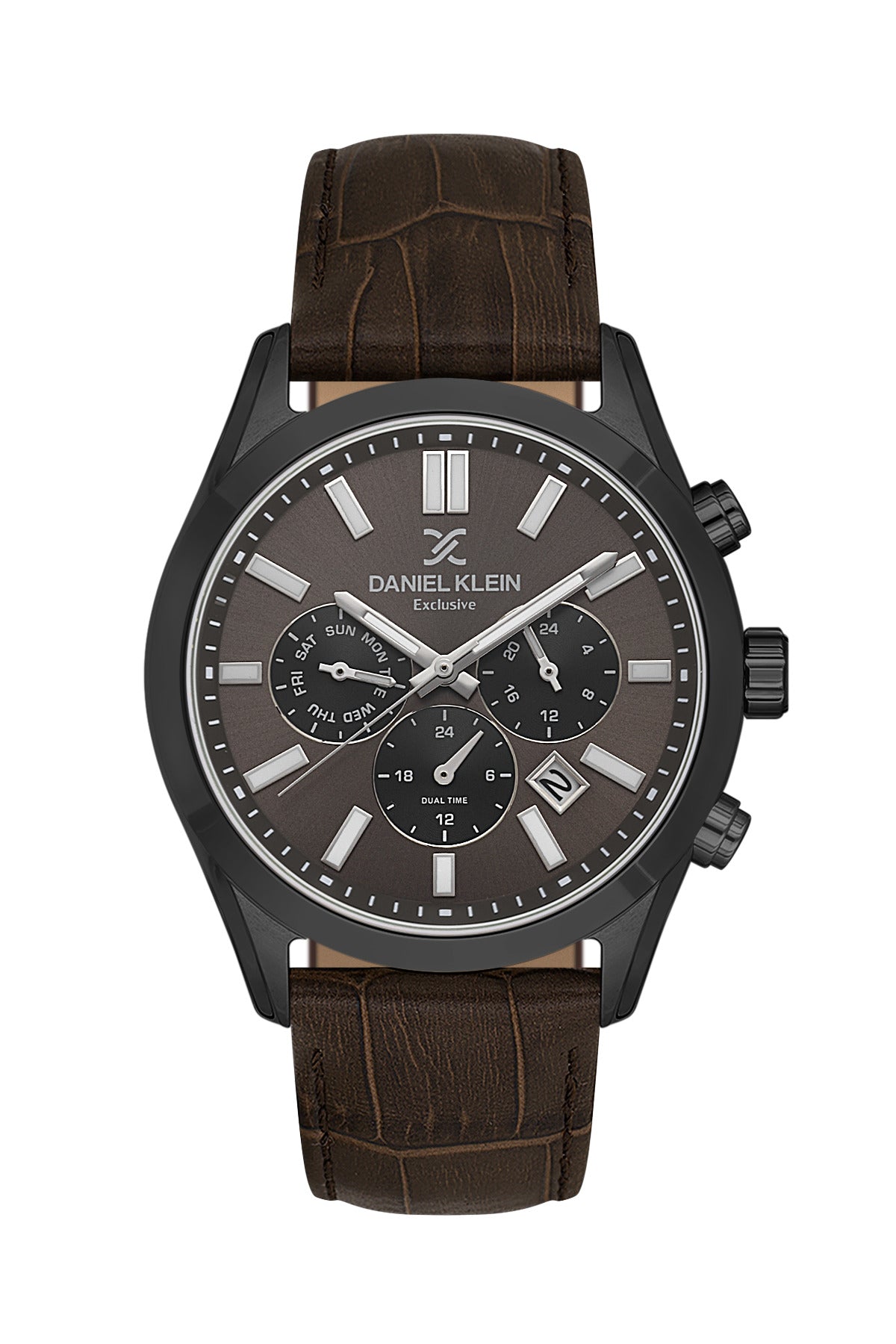 Daniel Klein Exclusive Warm Grey Dial Dark Brown Strap Men’s Analog Watch DK.1.14212-5
