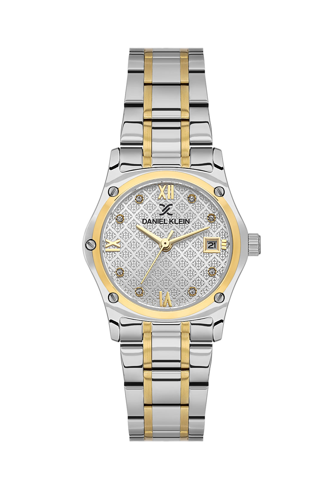 Daniel Klein Silver Dial Two-Tone Women’s Analog Watch DK.1.14271-3