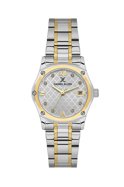 Daniel Klein Silver Dial Two-Tone Women’s Analog Watch DK.1.14271-3