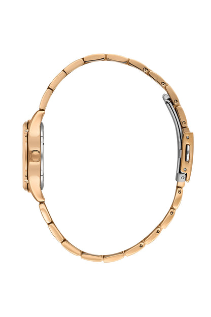 Daniel Klein Silver Dial Pink Rose Gold Strap Women’s Analog Watch DK.1.14271-5